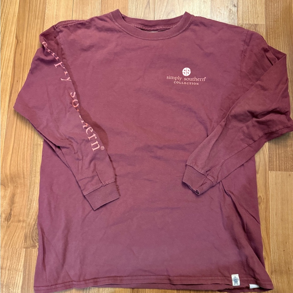 Simply Southern kids Maroon Long Sleeve Shirt